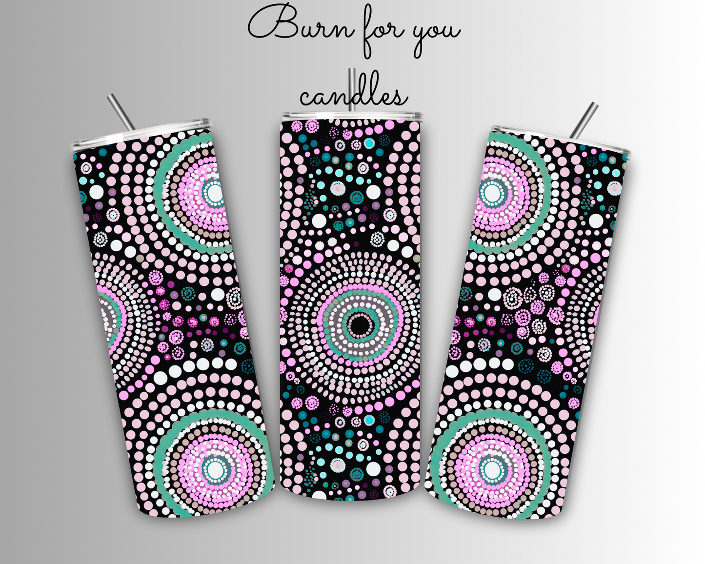 Purple and teal dot design