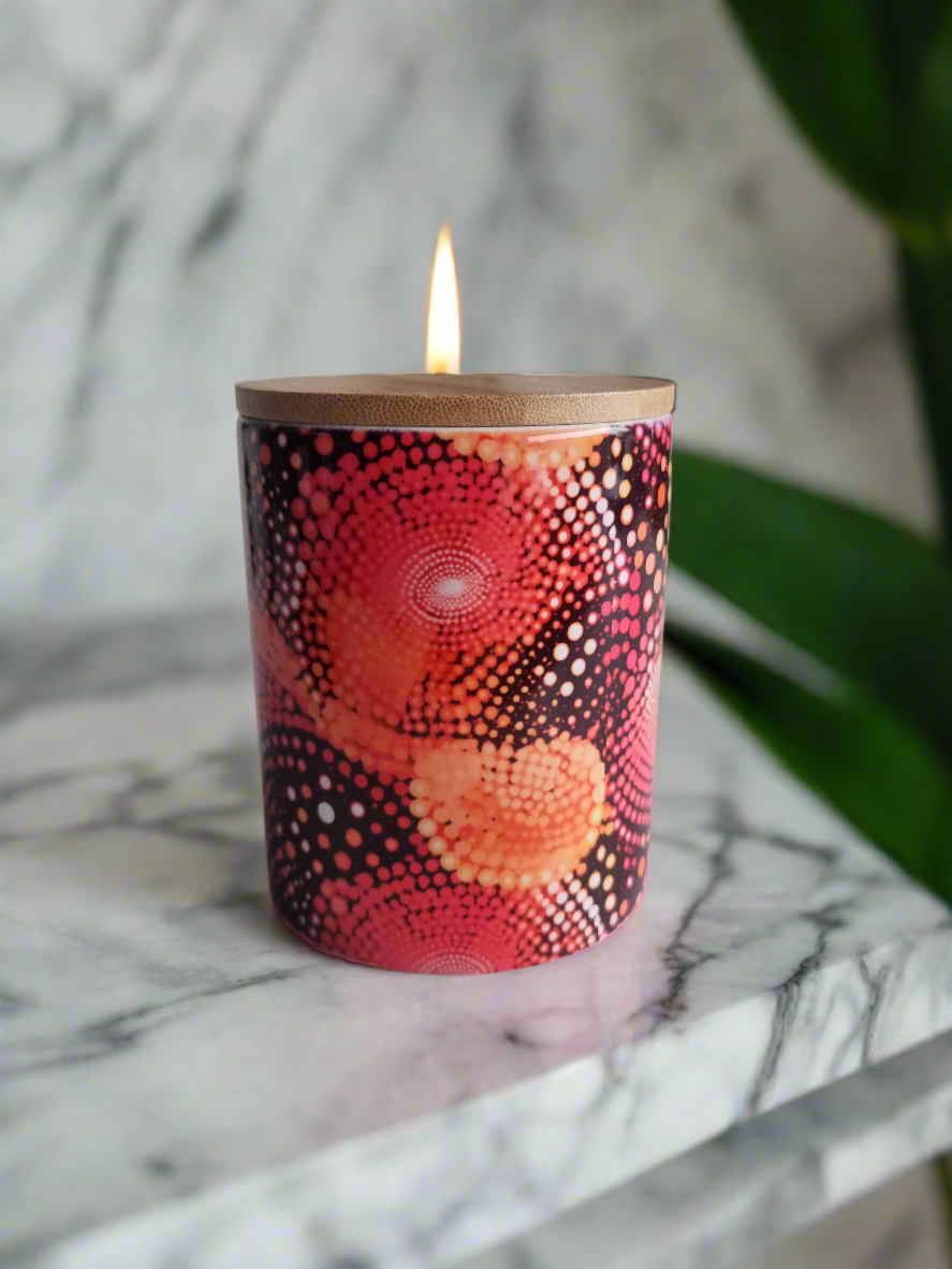 Pink indigenous candle