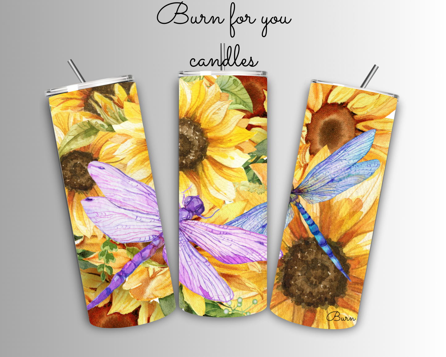 Dragonflies on sunflowers